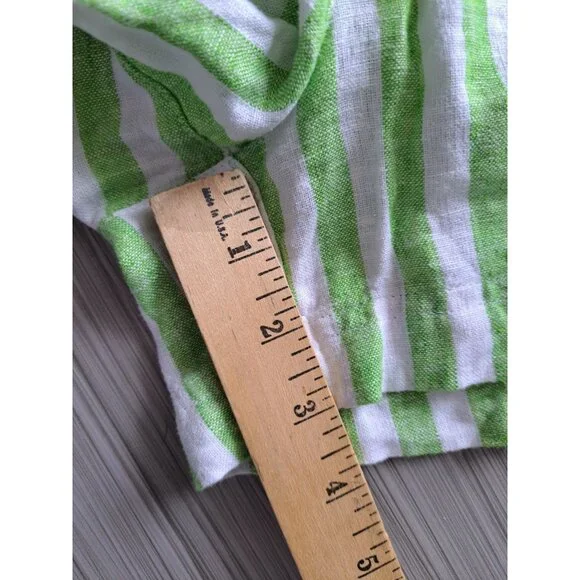 Lot of 2 Linen Bld L Old Navy Striped Lounge Shorts Pink & Green Elastic Waist - Picture 8 of 11